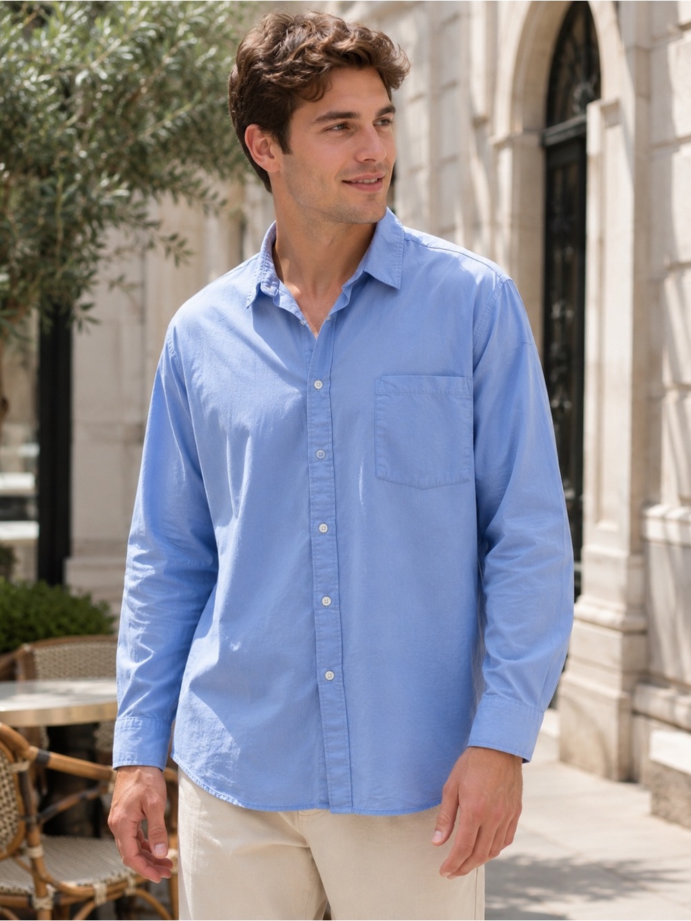 🐆Old Navy Sky Blue Long-Sleeve Button-Up Shirt